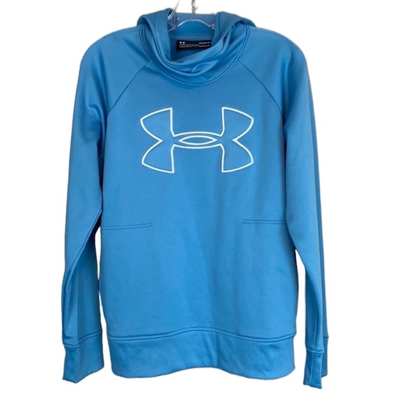 Under Armour Blue Hooded Sweatshirt Size Medium - Picture 1 of 9